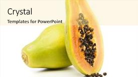  Presentation with papaya - Cool new PPT layouts with whole and half papaya fruits backdrop and a blonde colored foreground