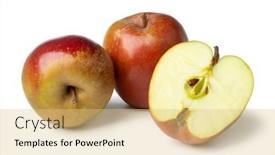  Presentation with apple - Audience pleasing slide deck consisting of whole-and-halved-fresh-tasty backdrop and a yellow colored foreground