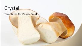  Presentation with mushroom - Cool new presentation theme with whole and halved mushroom backdrop and a sky blue colored foreground