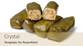  Presentation with greek - Presentation design consisting of whole-and-halved-pieces-greek background and a yellow colored foreground