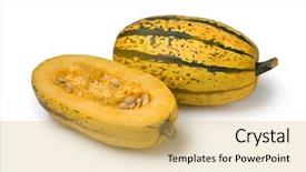  Presentation with spaghetti - Amazing theme having whole and halved spaghetti squash backdrop and a yellow colored foreground