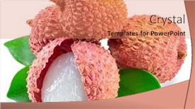  Presentation with fruit-lychee - PPT theme having whole-and-opened-lychee-fruit background and a  colored foreground