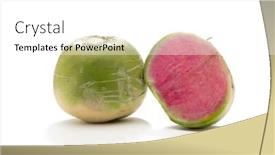  Presentation with whole grain flour - Presentation design enhanced with whole-and-sliced-watermelon-radish background and a white colored foreground