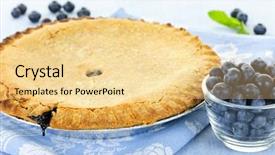  Presentation with blueberry - Presentation theme enhanced with whole baked blueberry pie background and a  colored foreground