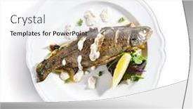  Presentation with trout - Theme enhanced with whole-baked-rainbow-trout background and a white colored foreground