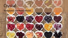  Presentation with health diet - Presentation theme consisting of whole being - healthy diet food concept background and a coral colored foreground