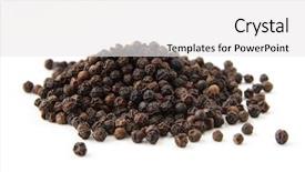  Presentation with black pepper plant - Presentation theme featuring whole black pepper isolated background and a white colored foreground