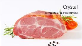  Presentation with thyme - Beautiful presentation featuring no shave - whole block of smoked pork backdrop and a sky blue colored foreground