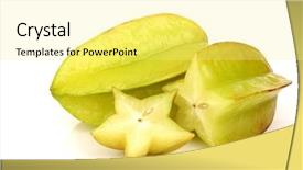  Presentation with cut - Cool new PPT theme with whole carambola fruit averrhoa carambola backdrop and a blonde colored foreground