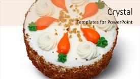  Presentation with cake - Presentation having whole carrot cake with clipping background and a coral colored foreground