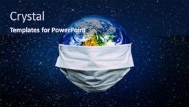  Presentation with air pollution - Presentation theme featuring whole-earth-is-quarantined background and a navy blue colored foreground