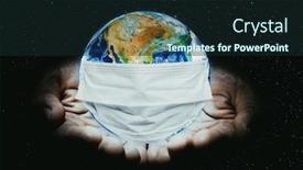  Presentation with earth pollution - Audience pleasing presentation theme consisting of whole-earth-is-quarantined backdrop and a wine colored foreground