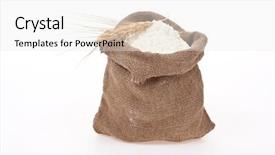  Presentation with whole wheat flour - Audience pleasing theme consisting of whole flour with wheat ears backdrop and a white colored foreground