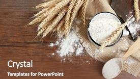  Presentation with whole wheat flour - Presentation theme featuring whole flour with wheat background and a tawny brown colored foreground