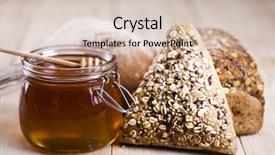  Presentation with pandemic bread - Slides consisting of whole foods - variety of bread bread products background and a soft green colored foreground