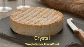  Presentation with cheese - PPT theme featuring whole-french-le-marcaire-cheese background and a tawny brown colored foreground