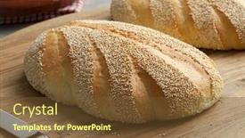  Presentation with moroccan - PPT theme featuring whole fresh baked moroccan semolina bread close up background and a tawny brown colored foreground