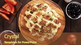  Presentation with cheddar - Amazing slide set having whole grain bread stuffed backdrop and a tawny brown colored foreground