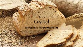  Presentation with bread - Slide deck with whole grain bread with slices background and a gold colored foreground
