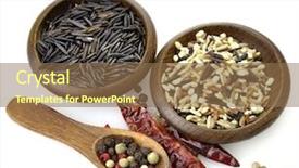  Presentation with rice grain - Amazing slides having whole grain brown rice backdrop and a violet colored foreground