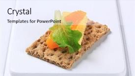  Presentation with crisp - Amazing PPT layouts having whole grain crisp bread with butter backdrop and a sky blue colored foreground