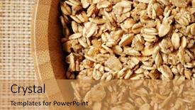  Presentation with granola - Theme consisting of whole grain granola in bamboo background and a gold colored foreground