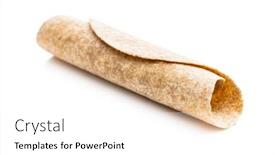  Presentation with tortilla - Amazing slide set having whole-grain-tortilla-wraps-isolated backdrop and a white colored foreground