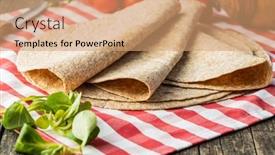  Presentation with tortilla - Presentation theme with whole-grain-tortilla-wraps background and a coral colored foreground