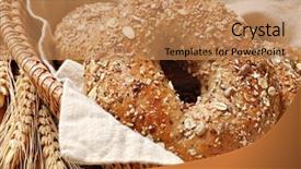  Presentation with bagel - Audience pleasing PPT layouts consisting of whole grain wheat bagel backdrop and a coral colored foreground