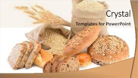  Presentation with wheat - Audience pleasing presentation theme consisting of whole grains - assortment of baked bread backdrop and a lemonade colored foreground