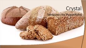  Presentation with bread - Theme with whole grains - bread isolated on white background and a coral colored foreground