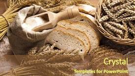  Presentation with flour - Audience pleasing theme consisting of whole grains - flour and traditional bread backdrop and a tawny brown colored foreground