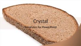  Presentation with fresh bread subway food - Cool new PPT theme with whole grains - slice of fresh rye bread backdrop and a coral colored foreground