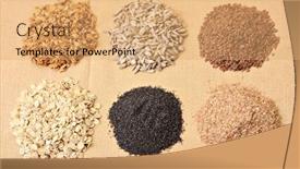  Presentation with grains - Cool new PPT theme with whole grains oats flax poppy wheatgerm granola sunflower seeds backdrop and a coral colored foreground
