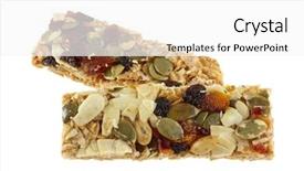  Presentation with energy bar - Amazing presentation design having cereal bars made of germinate backdrop and a white colored foreground