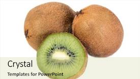  Presentation with kiwi fruit - Audience pleasing slide deck consisting of whole kiwi fruit and half backdrop and a yellow colored foreground