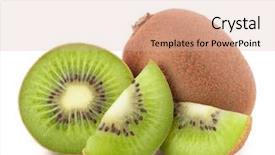 Presentation with kiwi - Slide set consisting of whole kiwi fruit and his background and a soft green colored foreground