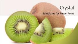  Presentation with kiwi fruit - Colorful presentation theme enhanced with whole kiwi fruit and his backdrop and a lemonade colored foreground