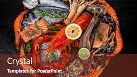  Presentation with octopus - PPT theme with whole-lobster-with-seafood-crab background and a tawny brown colored foreground