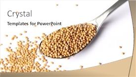  Presentation with mustard seed - Presentation featuring whole-mustard-seed-on-spoon background and a white colored foreground