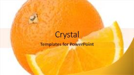  Presentation with orange fruit - Slide deck enhanced with whole orange fruit and his background and a gold colored foreground