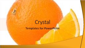  Presentation with orange fruit - PPT theme featuring whole orange fruit and his background and a gold colored foreground
