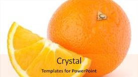  Presentation with orange fruit - Amazing PPT theme having whole orange fruit and his backdrop and a gold colored foreground