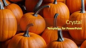  Presentation with orange - PPT theme featuring whole-orange-pumpkins-dark-background background and a tawny brown colored foreground