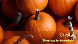  Presentation with orange - PPT theme featuring whole-orange-pumpkins-dark-background background and a tawny brown colored foreground