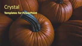  Presentation with orange - Slide set consisting of whole-orange-pumpkins-dark-background and a tawny brown colored foreground