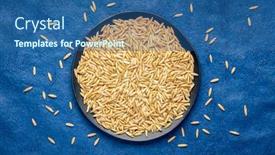  Presentation with oat - Amazing slide deck having whole-organic-oat-groats-top backdrop and a ocean colored foreground