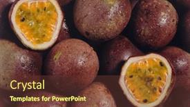  Presentation with passion - PPT theme having whole-passion-fruit-and-one background and a tawny brown colored foreground