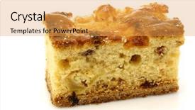  Presentation with banoffee pie cake on white - Presentation theme having whole piece of traditional frisian background and a  colored foreground