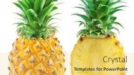  Presentation with pineapple - Beautiful presentation design featuring whole pineapple and half backdrop and a yellow colored foreground